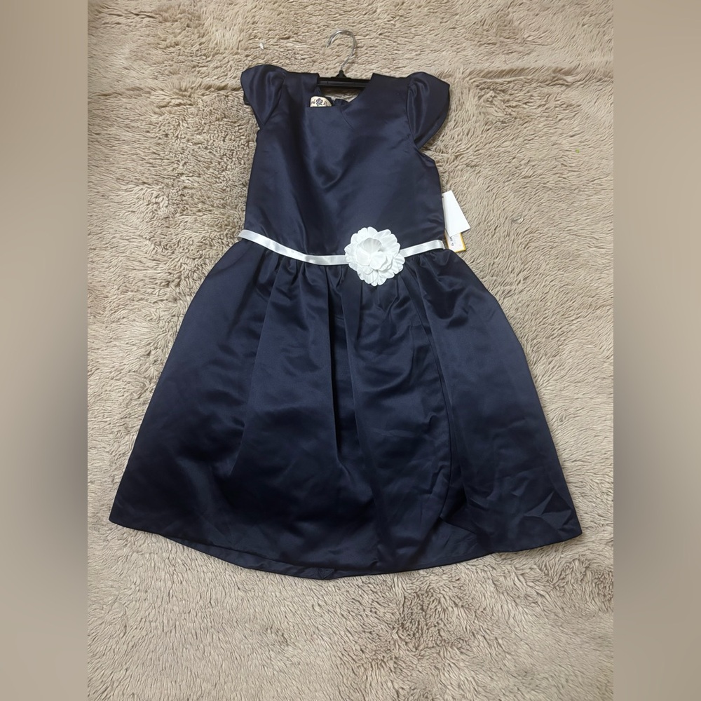 Purple Rose Brand Navy Blue Girls Kids Formal Dress size 12 NWT